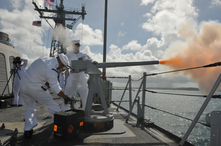 U.S. Sailors assigned to the guided missile frigate USS Boone