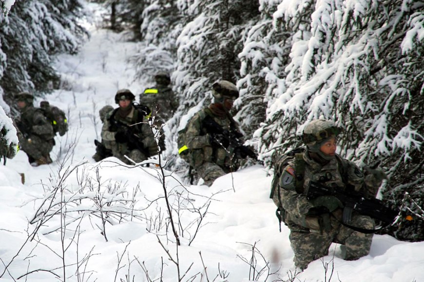 U.S. Soldiers conduct squad training at Joint Base Elmendorf-Richardson, Alaska