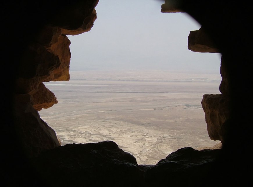 View of the Dead Sea and surrounding area from a view point in Masada